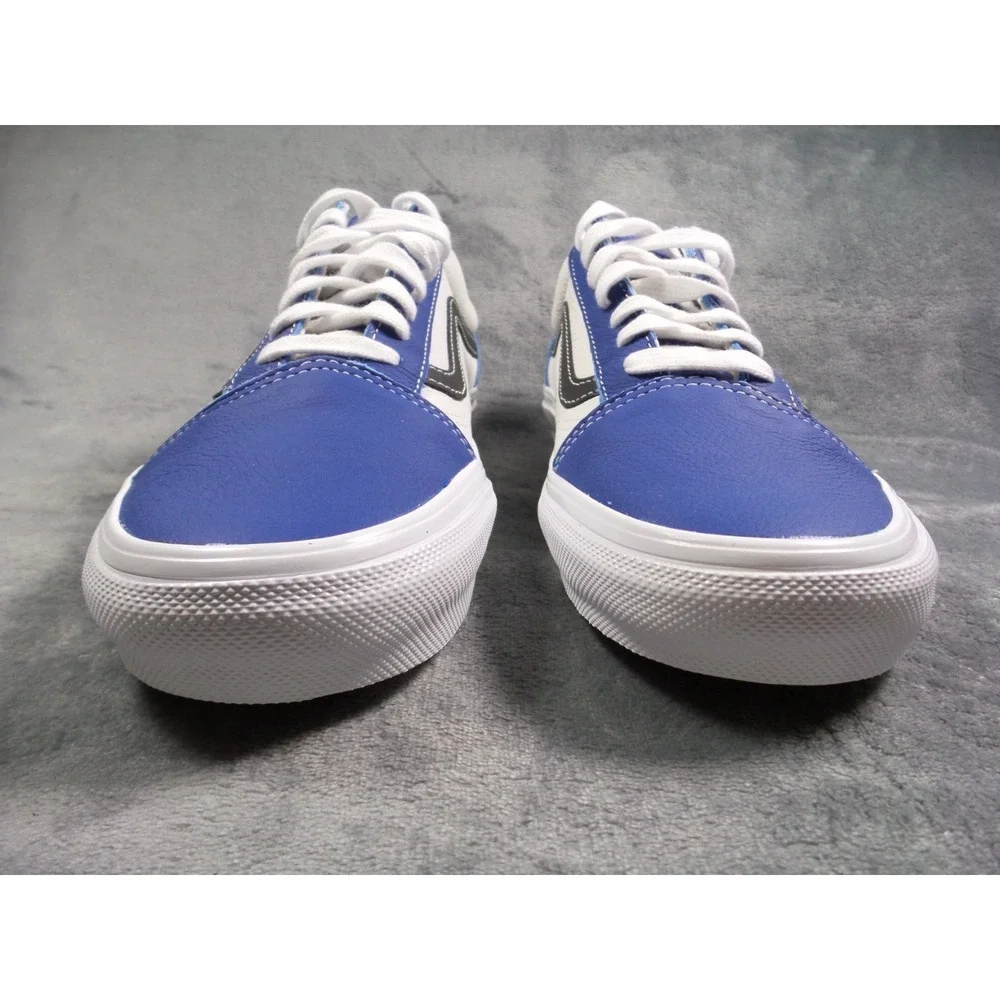 Vans Skate Old Skool Shoes Mens Size 9.5 True Blue Sport Leather Sneakers NWOB